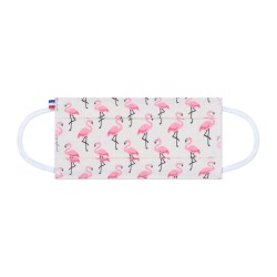 Masque tissu rose - flamant...
