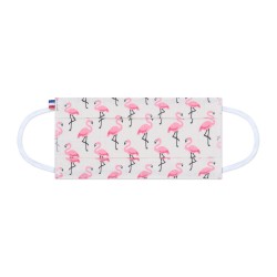 Masque tissu rose - flamant rose -  Masque lavable et réutilisable 50 lavages - Adultes - Catégorie 1