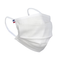 Lot de 10 masques tissus blanc - lavable et réutilisable 50 lavages - Adultes - Catégorie 1