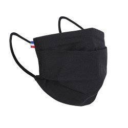 Masque tissu noir - Masque Noir Lavable et réutilisable 50 lavages - Adultes - Catégorie 1