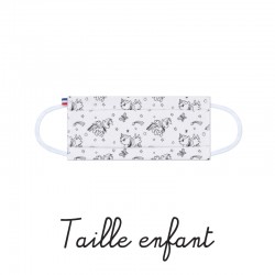 Masque barrière enfant licornes à colorier - lavable et réutilisable 50 lavages - Catégorie 1