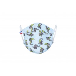 MASQUE DRAGONS TISSU ENFANT - LAVABLE ET RÉUTILISABLE 50 LAVAGES - CATÉGORIE 1