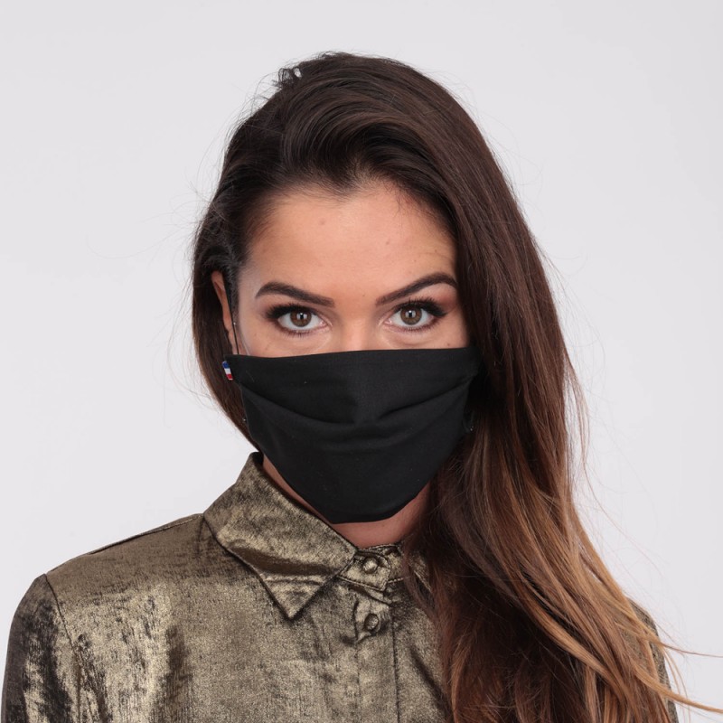 Masque tissu noir Masque Noir Lavable Made in France Le Beau Masque — free download