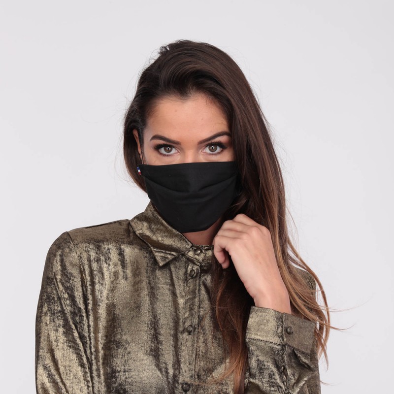 Masque tissu noir Masque Noir Lavable Made in France Le Beau Masque — free download