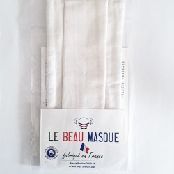 Lot de 10 masques tissus blanc - lavable et réutilisable 50 lavages - Adultes - Catégorie 1