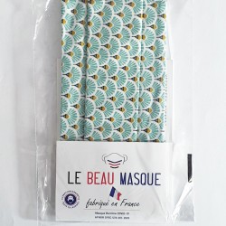 Masque tissu Vert - lavable et réutilisable 50 lavages - Adultes - Catégorie 1