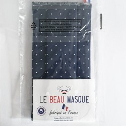 Masque tissu bleu foncé - masque bleu foncé - Motifs à poids - lavable et réutilisable 50 lavages - Adultes - Catégorie 1