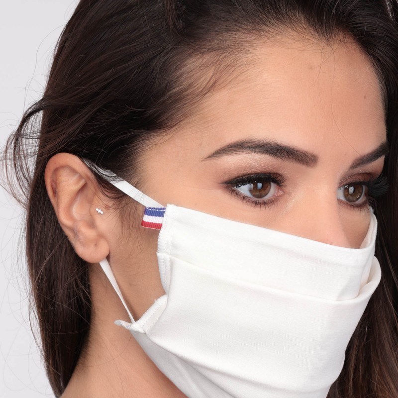 Masque En Coton Norme AFNOR – Carreaux Blanc Et Jaune – Neuf, Sans étiquette