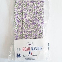Masque tissu fleurs - lavable et réutilisable 50 lavages - Adultes - Catégorie 1