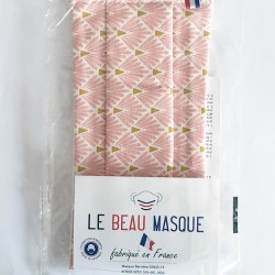 Masque Tissu rose doré - lavable et réutilisable 50 lavages - Adultes - Catégorie 1