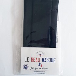Masque tissu noir - Masque Noir Lavable et réutilisable 50 lavages - Adultes - Catégorie 1